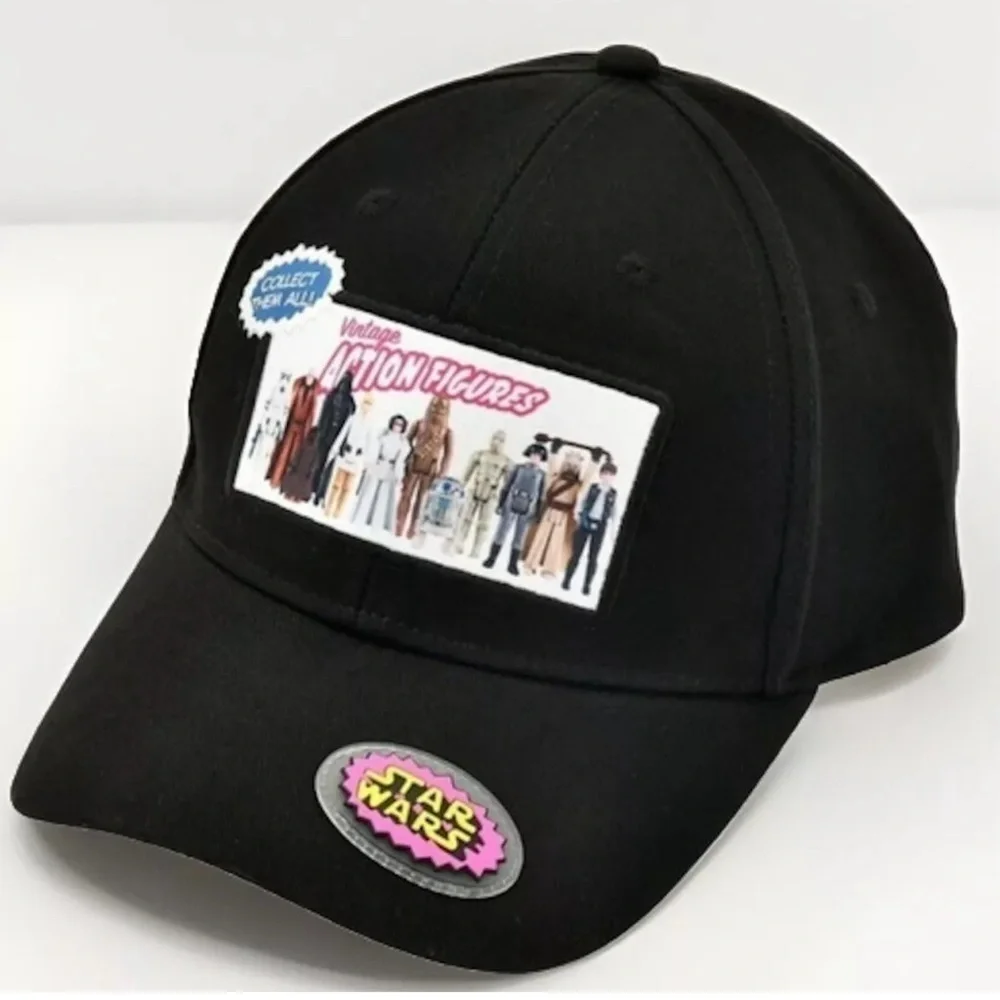 Disney STAR WARS 45 Vintage Action Figures Black Baseball Hat ADULT One Size - Picture 2 of 5